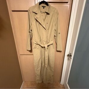 Banana Republic Classic Tan Cotton Poplin Jumpsuit